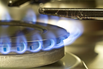 Flames of gas stove