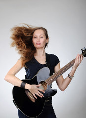 Fototapeta premium Woman with guitar