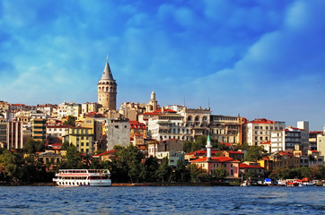 Istanbul at sunset - Galata district, Turkey