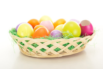 Easter eggs in a basket