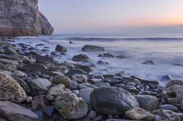Fototapeta na wymiar Morning tide on the Blast Beach, Dawdon, County Durham, UK