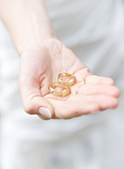 Bride showing the Wedding Rings