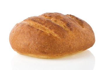 loaf of bread isolated on white