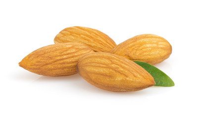 almond nut on white