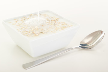 Rolled oats with milk
