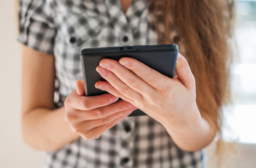 Woman working on a Tablet PC