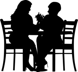 Mother's day celebration between mother and daughter silhouette