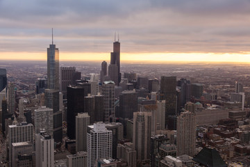 Chicago skyline from the hancock tower