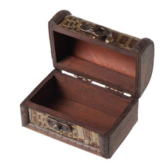 Open wooden box
