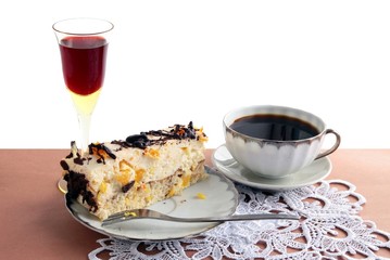 cherry vodka, coffee and tasty layer-cake