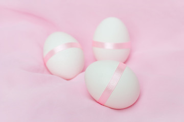 Colorful Easter eggs on white background