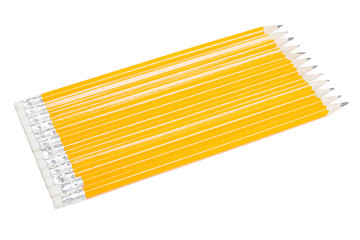 Group of twelve bright yellow pencils