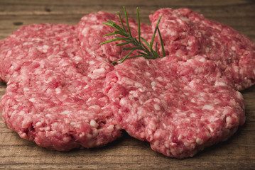 raw beef burgers