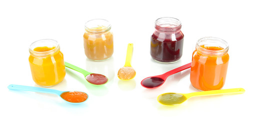 Baby puree isolated on white