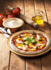 Pizza with ingredients