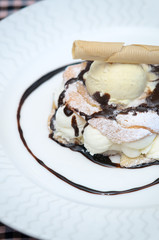 vanilla ice cream and whipped cream dessert