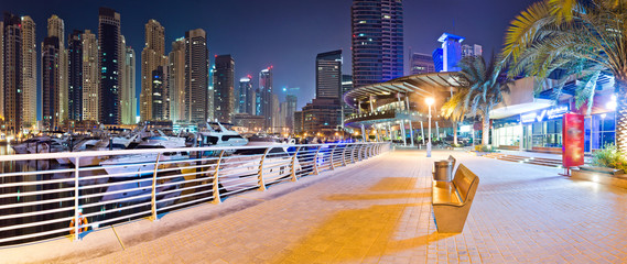 Dubai marina tourism Bench Pano