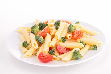 plate of pasta and vegetable