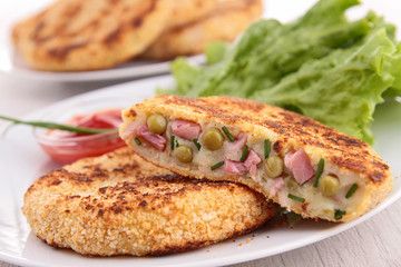 potato cake with pea