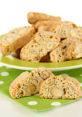 Aromatic cookies cantuccini isolated on white