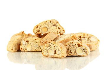 Aromatic cookies cantuccini isolated on white