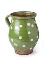Jug, Green With White Spots