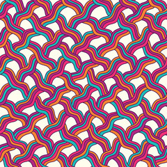 Seamless abstract hand drawn pattern in bright colors