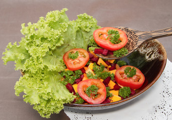 Vegetarian beetroot  and butternut pumpkin salad , Health mix ve