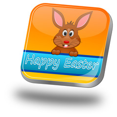 Easter bunny wishing happy easter button