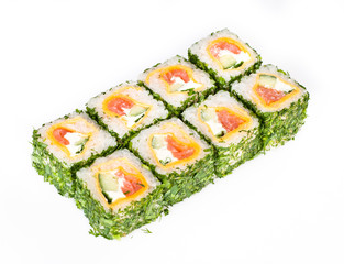 sushi roll with greens