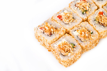 sushi roll over white