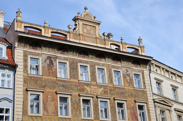 Fototapeta na wymiar Famous Prague houses
