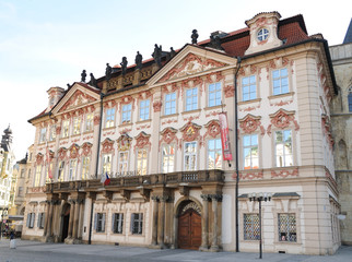 Obraz premium National Gallery, famous Prague houses