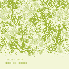 Vector green underwater seaweed horizontal seamless pattern - 50219192