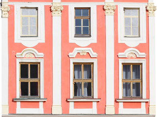 Historic house facade on a white background