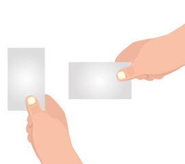Fototapeta premium Hand holding blank card