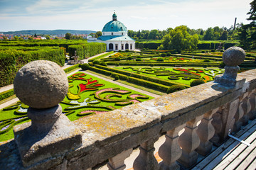 Flower garden of Castle in Kromeriz, Czech Republic. UNESCO .