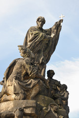 Saint Francies Xavier statue, Charles bridge Prague 