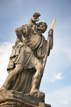 Child Christus At The Shoulder Of Saint Christopher, Prague