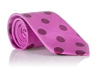 Elegant silk male tie ( necktie ) on white