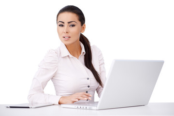 Proffesional worker sitting in front of compurer