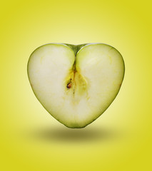 Hearth apple in green background