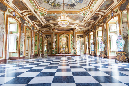 Hall of Ambassadors in Queluz National Palace, Portugal