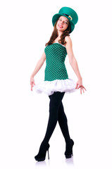 Young girl in saint patrick celebration concept