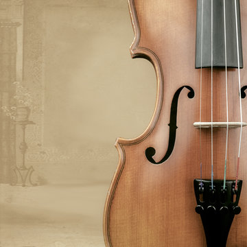 Violin with background decoration
