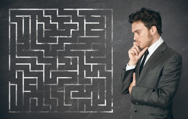Businessman seek the solution