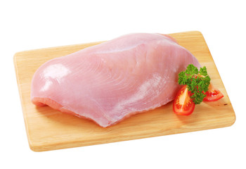 Raw skinless turkey breast