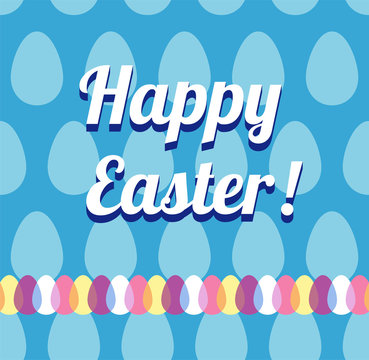 Happy Haster card and seamless pattern