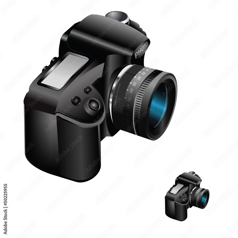 Poster vector digital camera on white background
