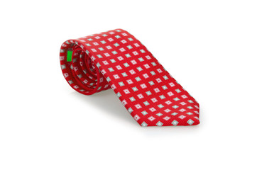 Elegant silk male tie ( necktie ) on white